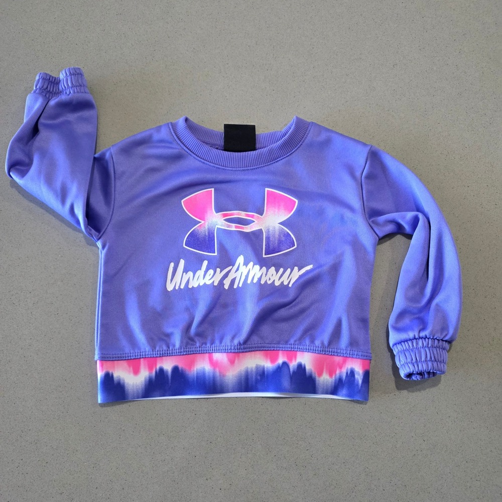 Under Armour Kids Purple Tie Dye Logo Sweatshirt Pullover 12M